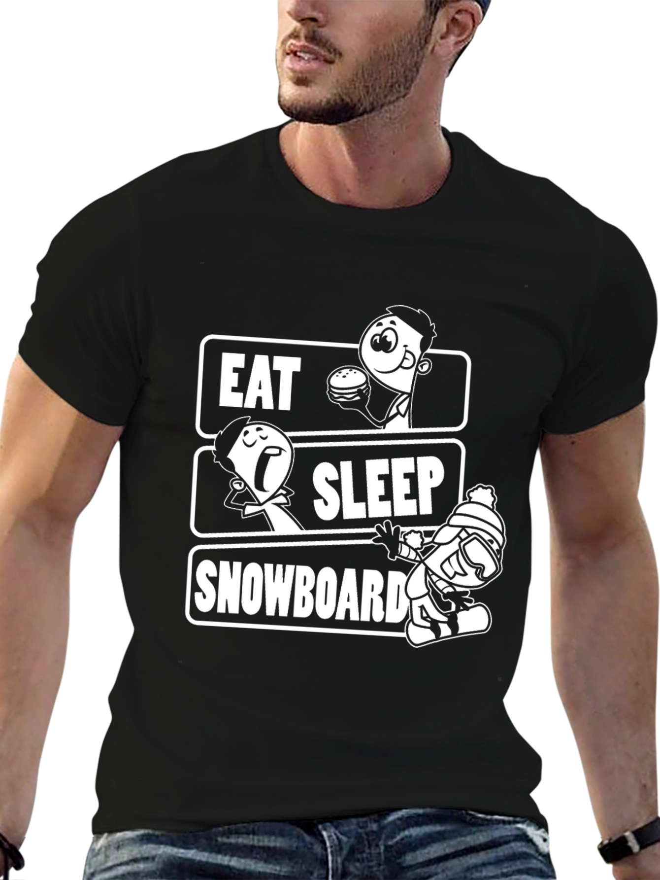Eat Sleep Snowboard Graphic Tee