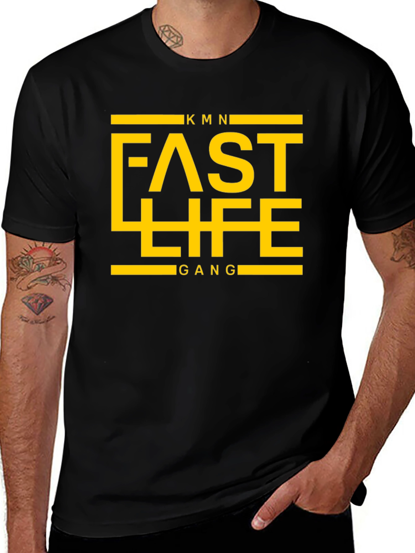Fast Life Gang T-Shirt - Black Graphic Tee