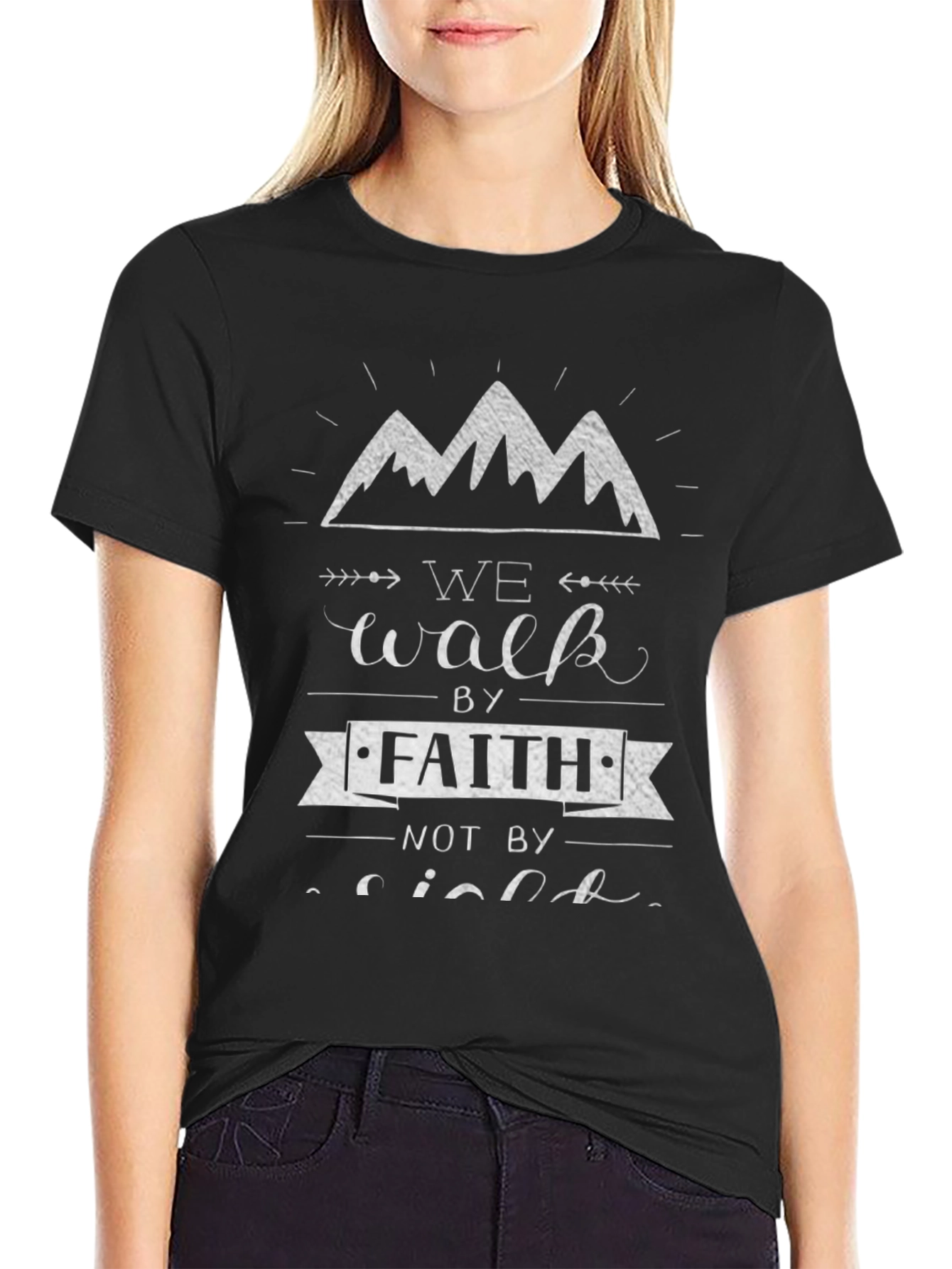 Faith Mountain Graphic T-Shirt - Inspirational Design