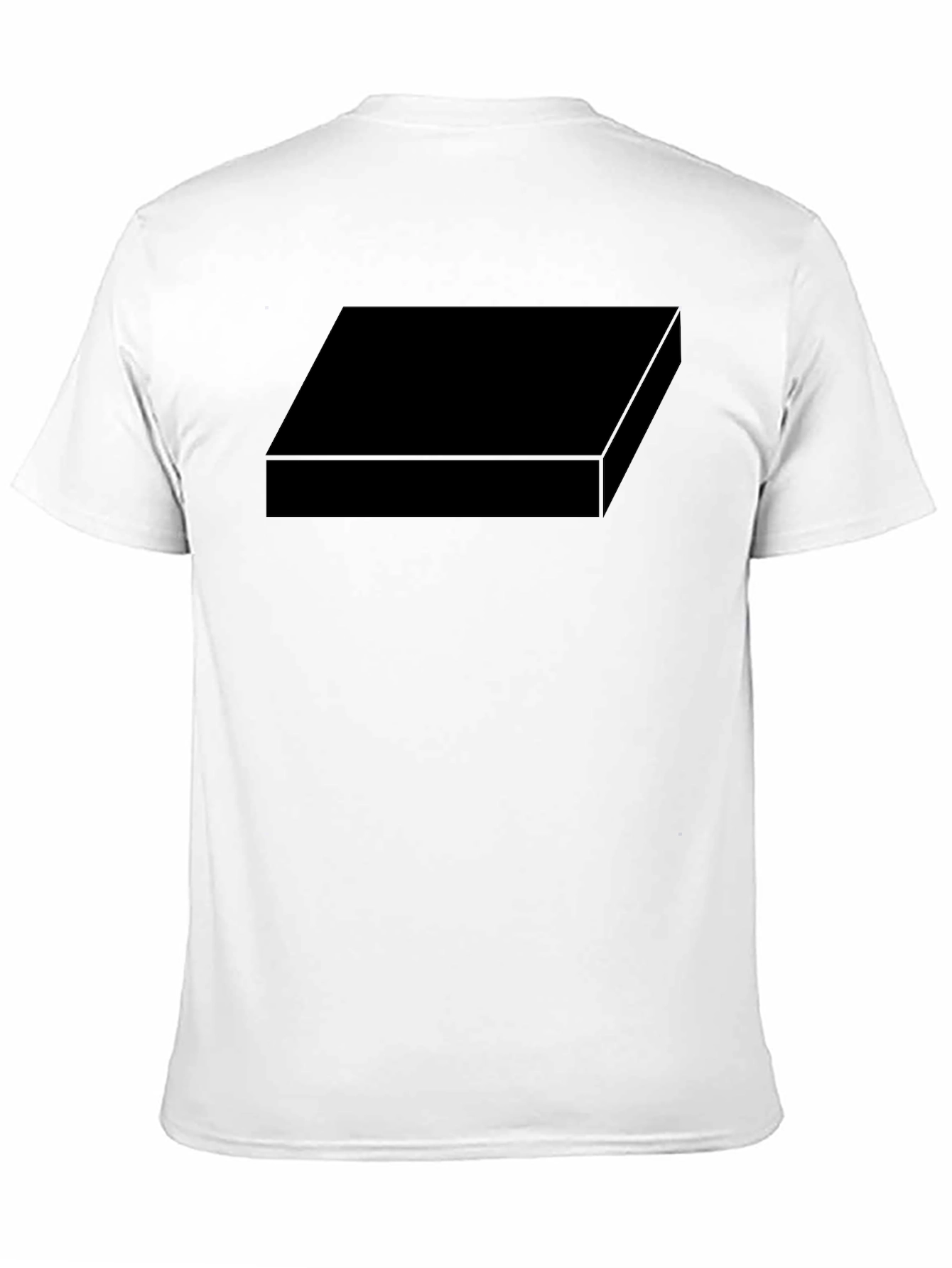 Mens Black Graphic Tee - Geometric Design Casual Shirt