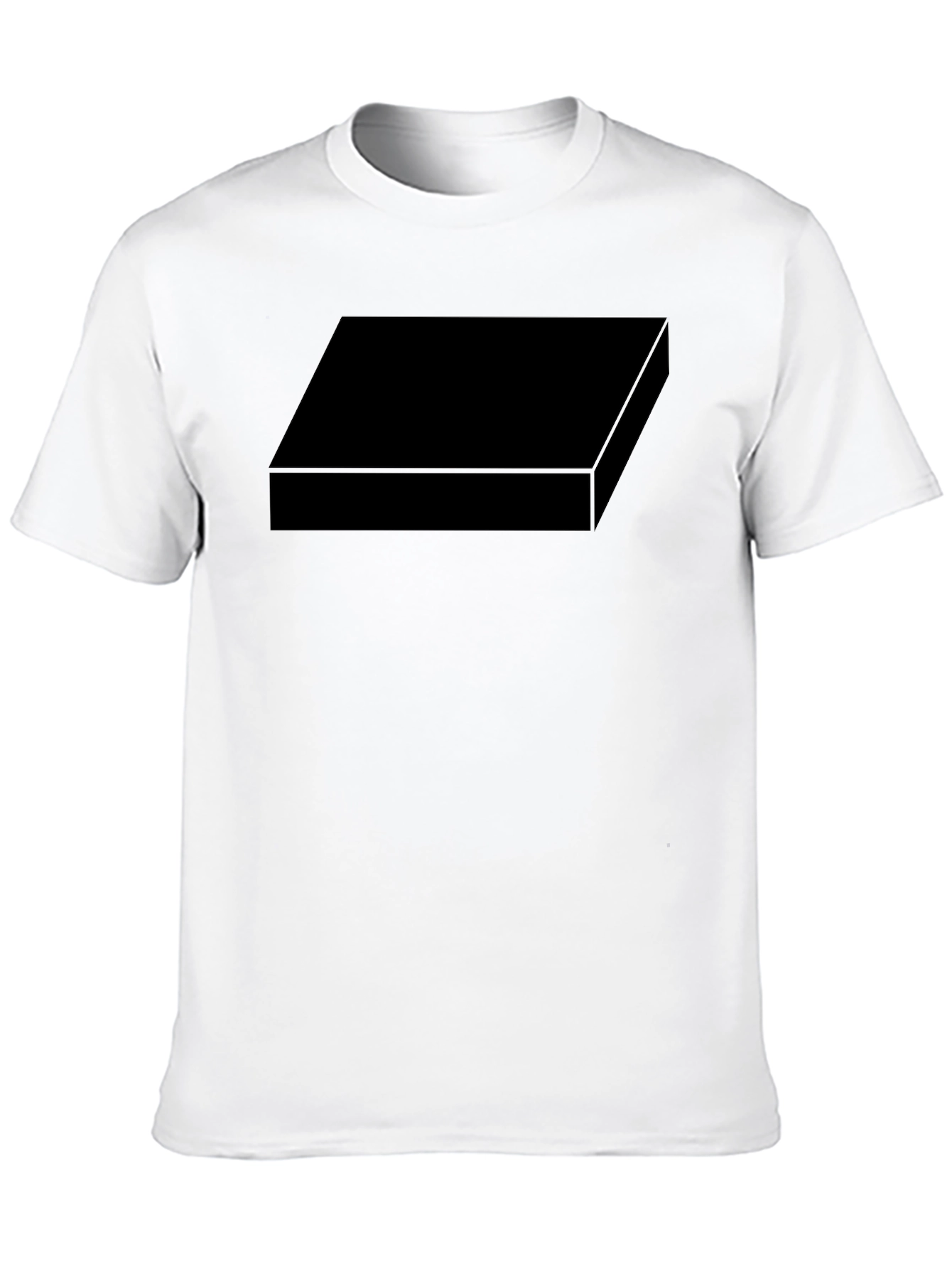 Mens Black Graphic Tee - Geometric Design Casual Shirt