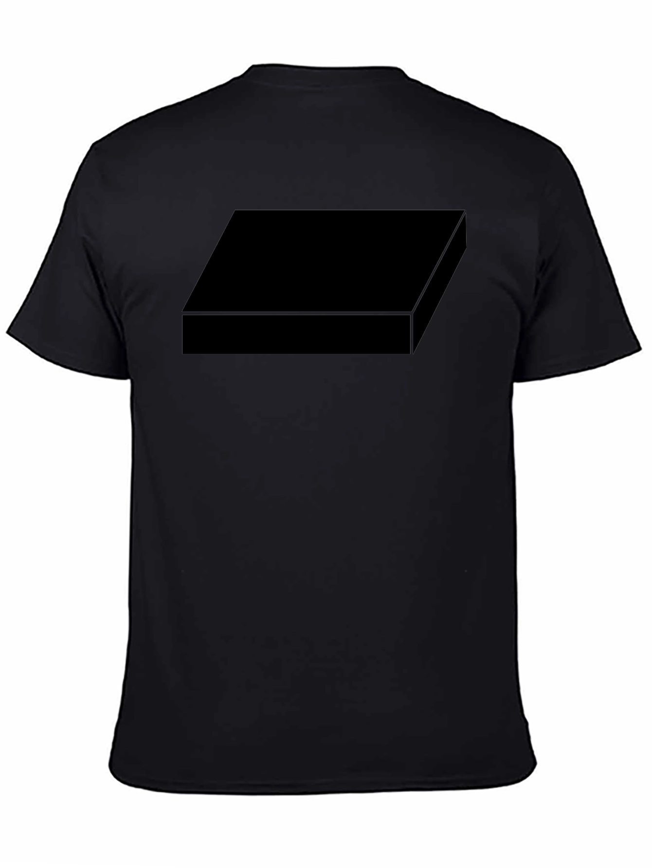 Mens Black Graphic Tee - Geometric Design Casual Shirt