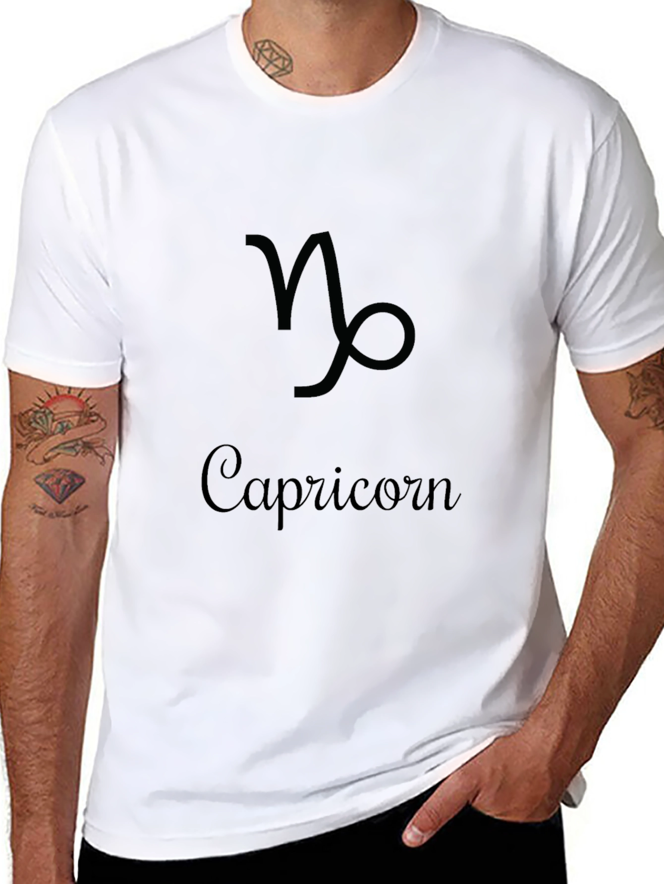 Capricorn Zodiac Sign Black T-Shirt