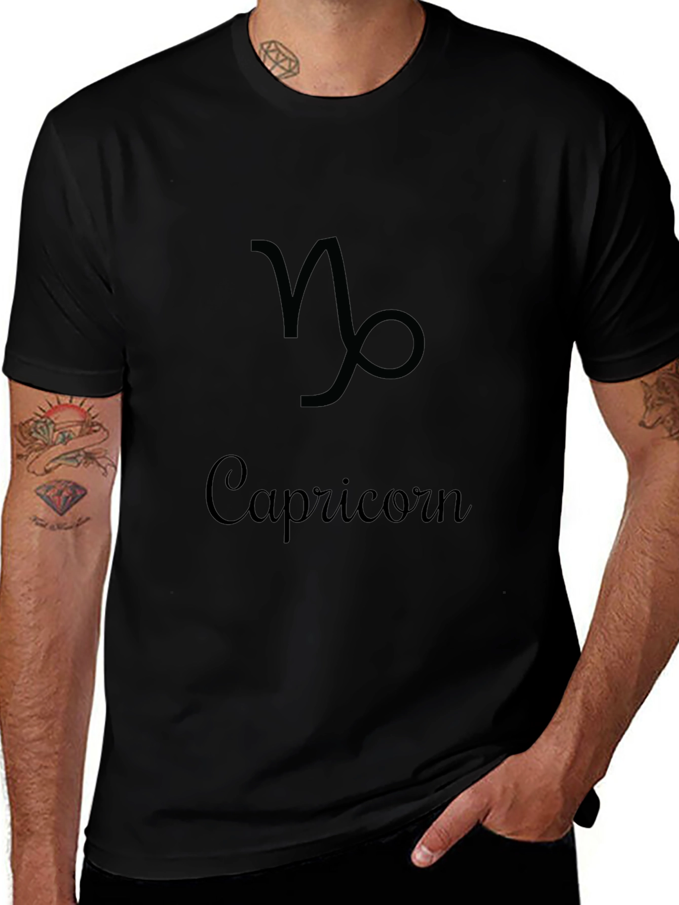 Capricorn Zodiac Sign Black T-Shirt