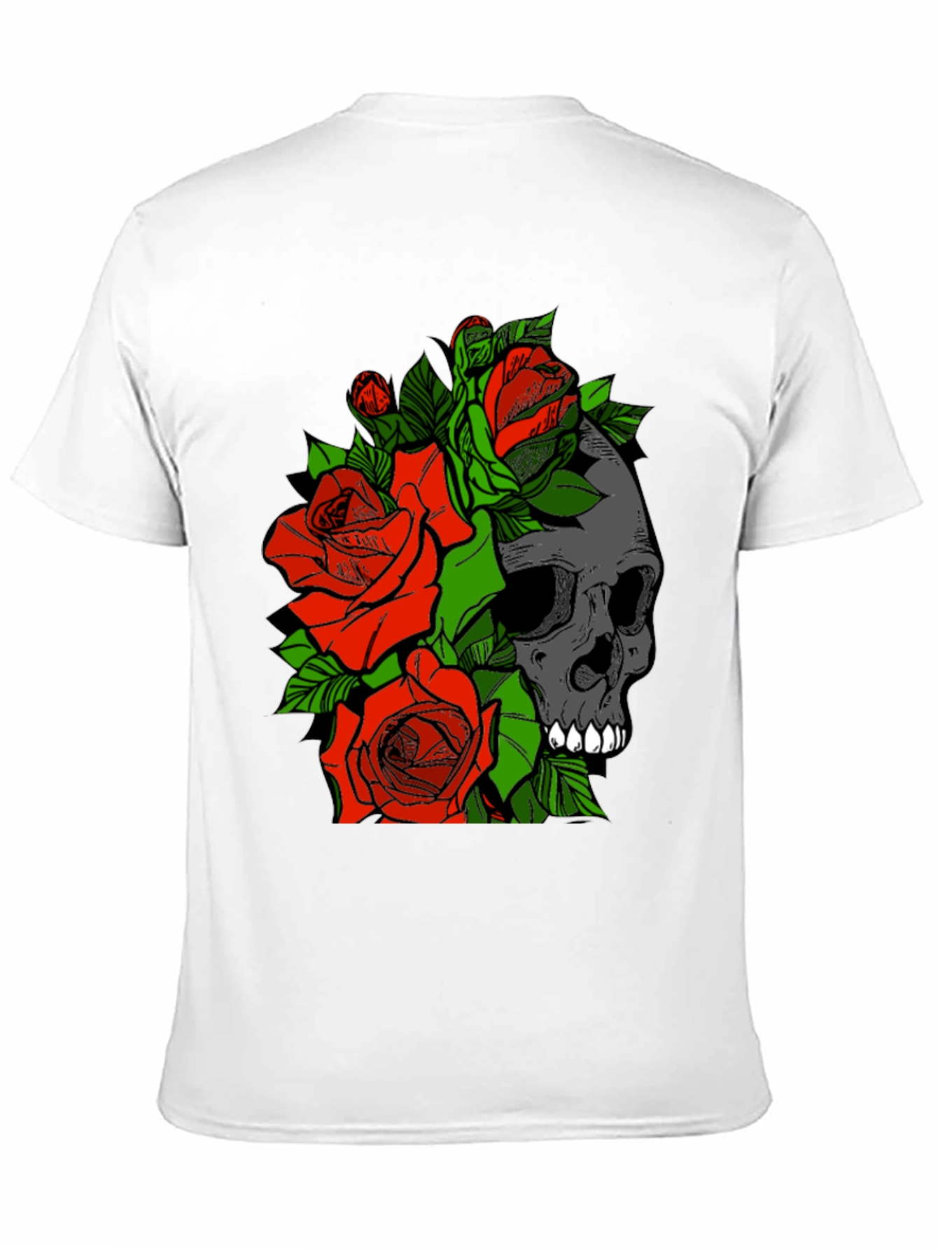 Skull and Roses Graphic Tee - Black