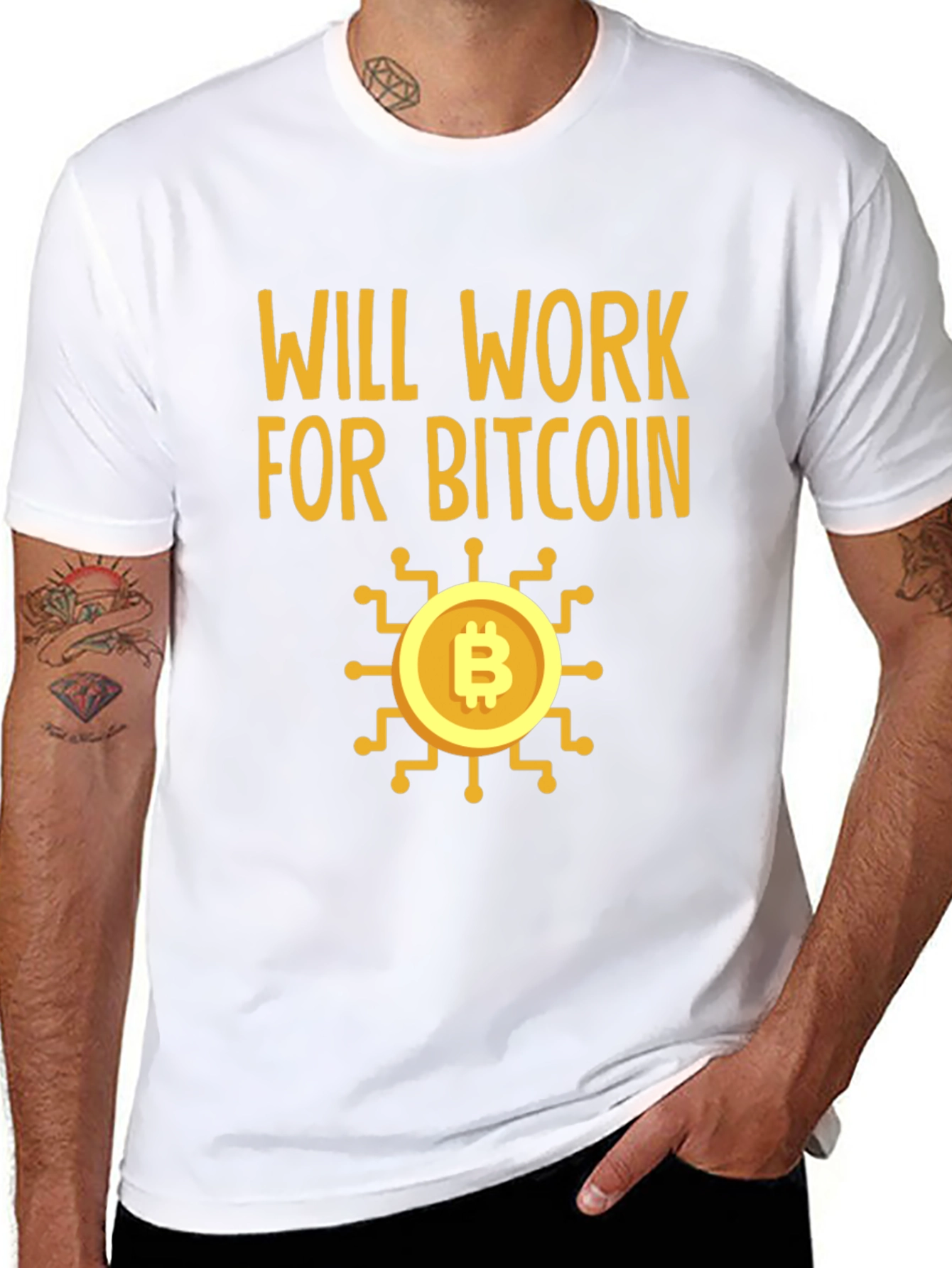 Will Work For Bitcoin Crypto Tee