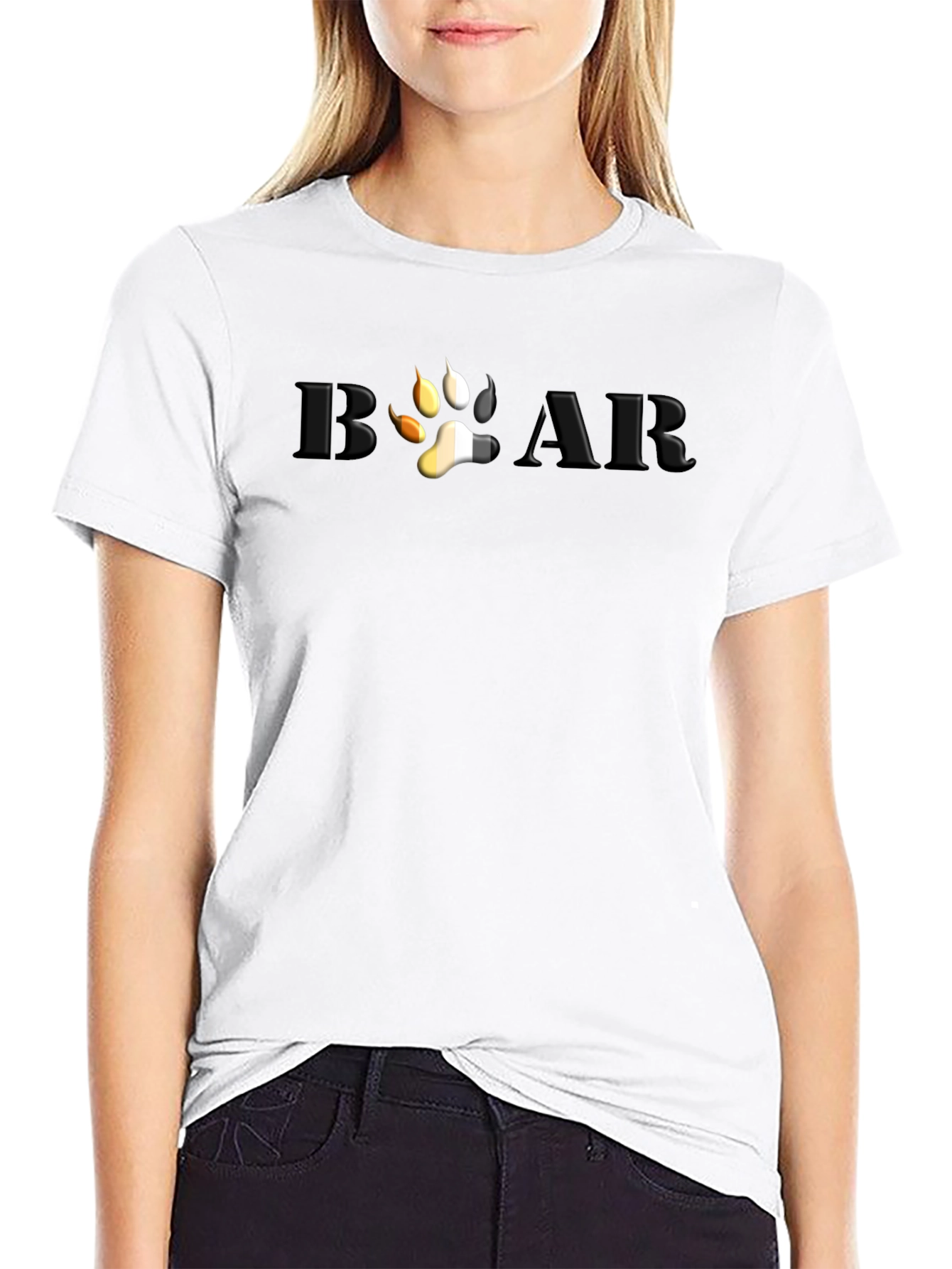Bear Pride T-Shirt - Embossed Paw Print Design