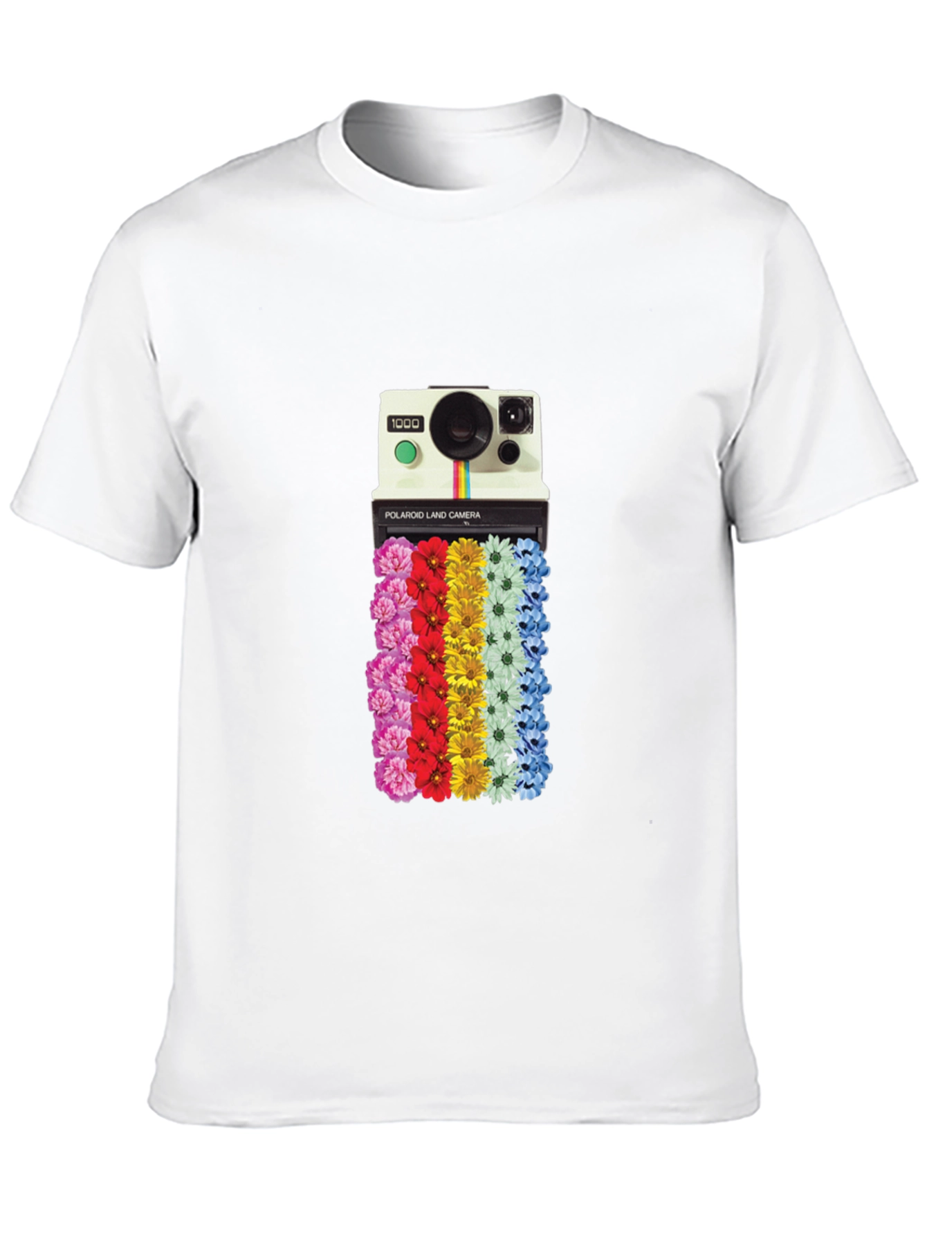 Retro Camera Floral Graphic T-Shirt