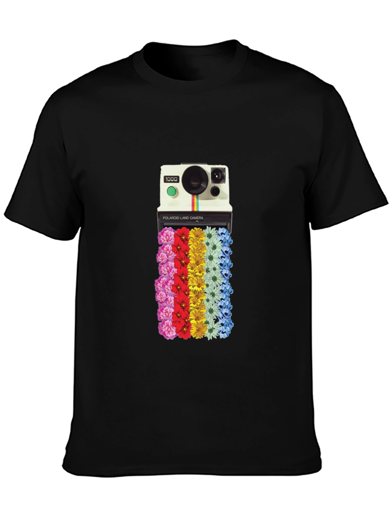 Retro Camera Floral Graphic T-Shirt