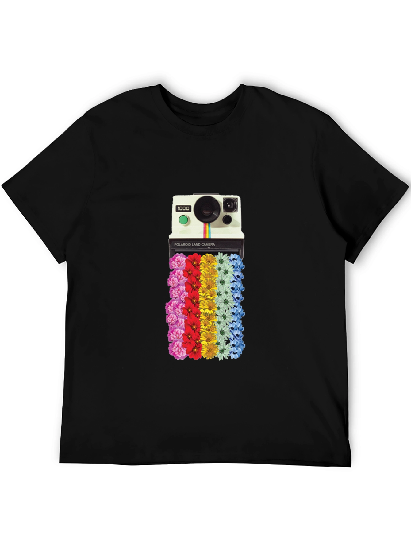 Retro Camera Floral Graphic T-Shirt