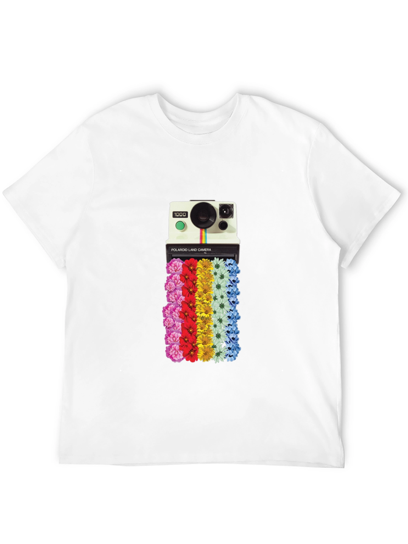 Retro Camera Floral Graphic T-Shirt