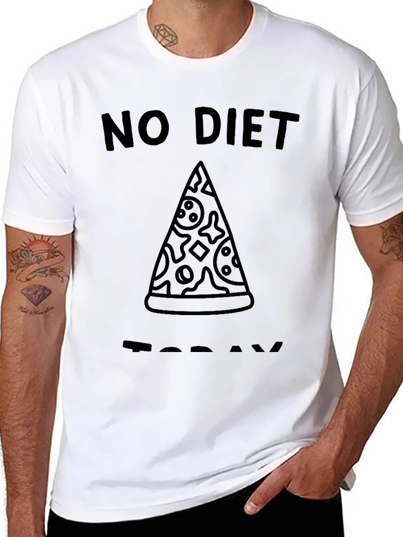 No Diet Today Pizza T-Shirt - Funny Foodie Tee