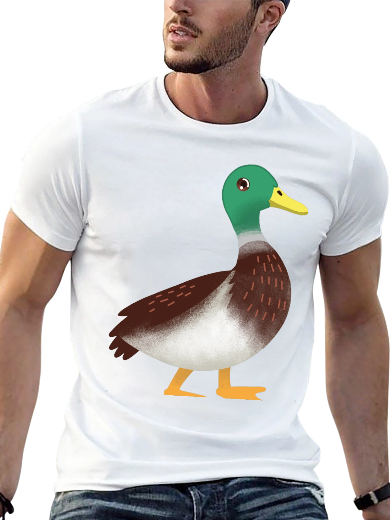 Duck Graphic Tee - Black Cotton Casual