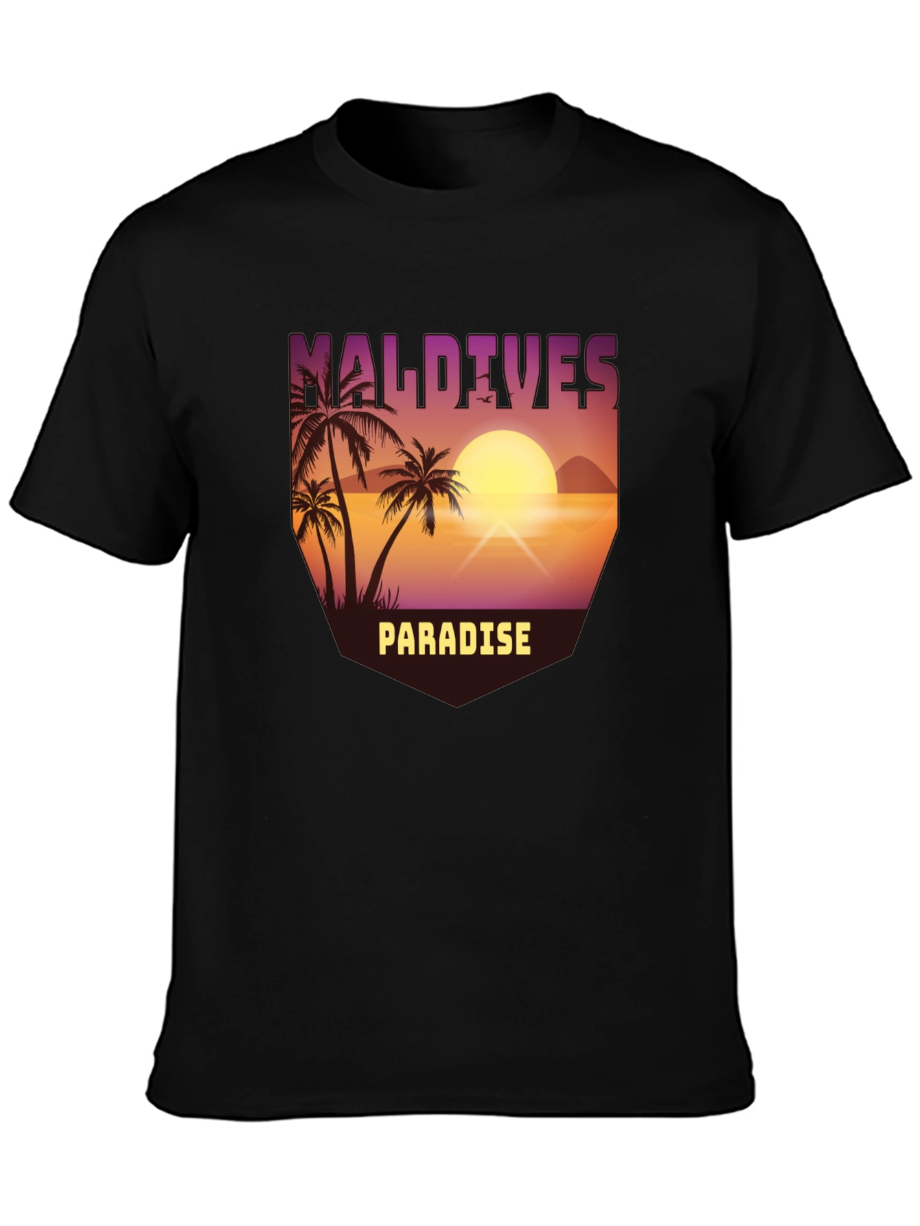 Maldives Paradise Graphic T-Shirt - Tropical Island Design
