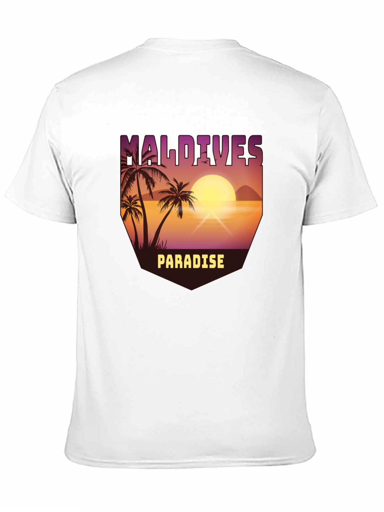 Maldives Paradise Graphic T-Shirt - Tropical Island Design