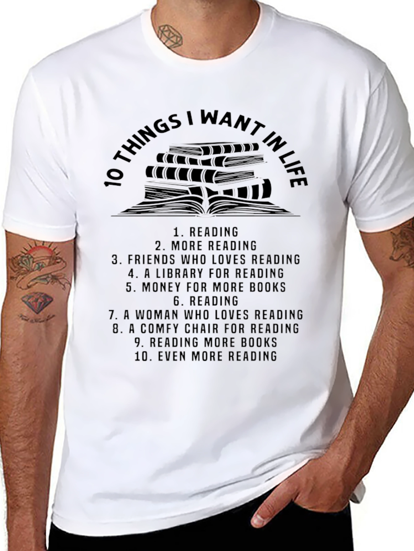 10 Things I Want In Life Reading T-Shirt