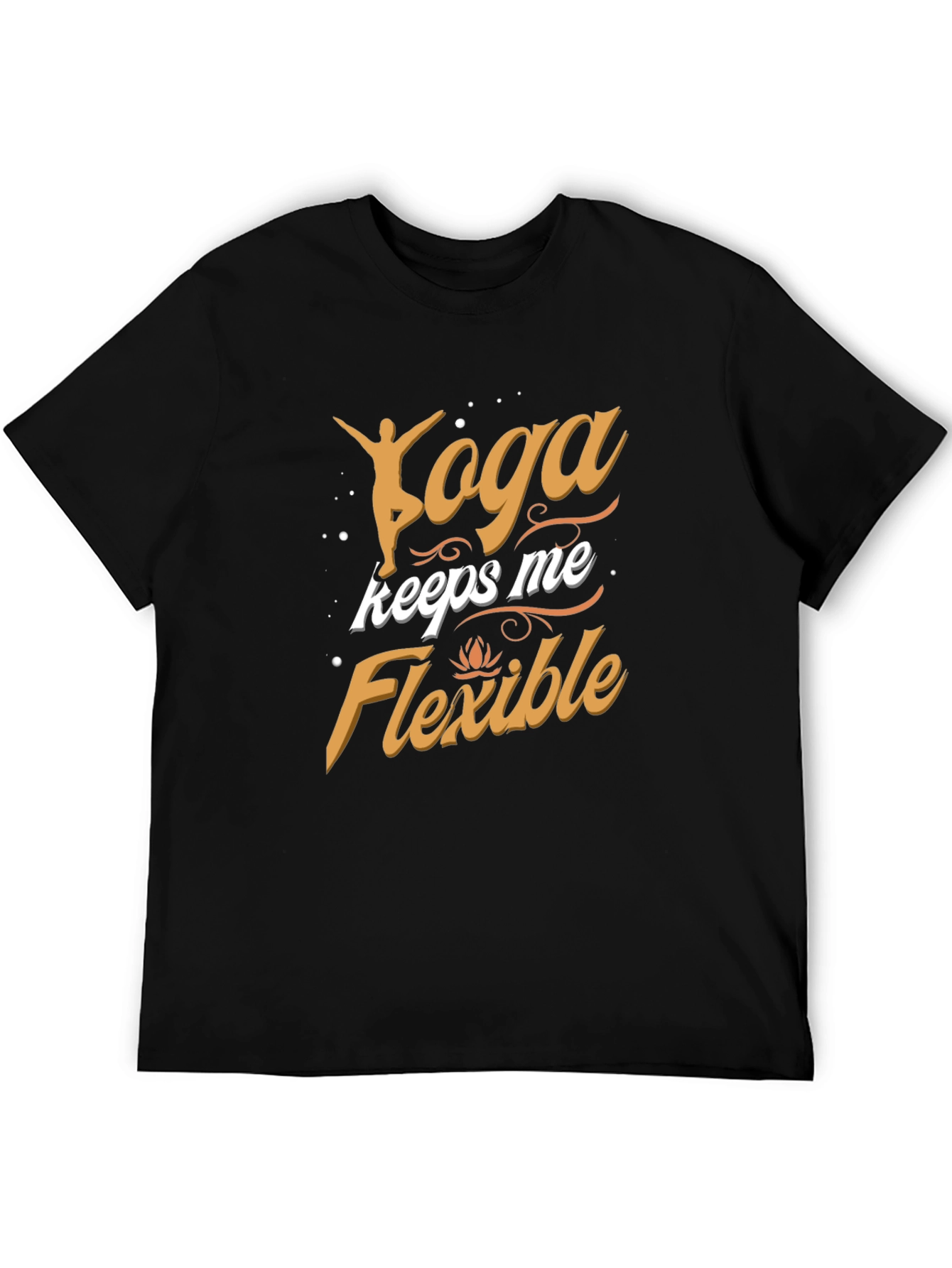 Yoga Keeps Me Flexible Mens Black T-Shirt