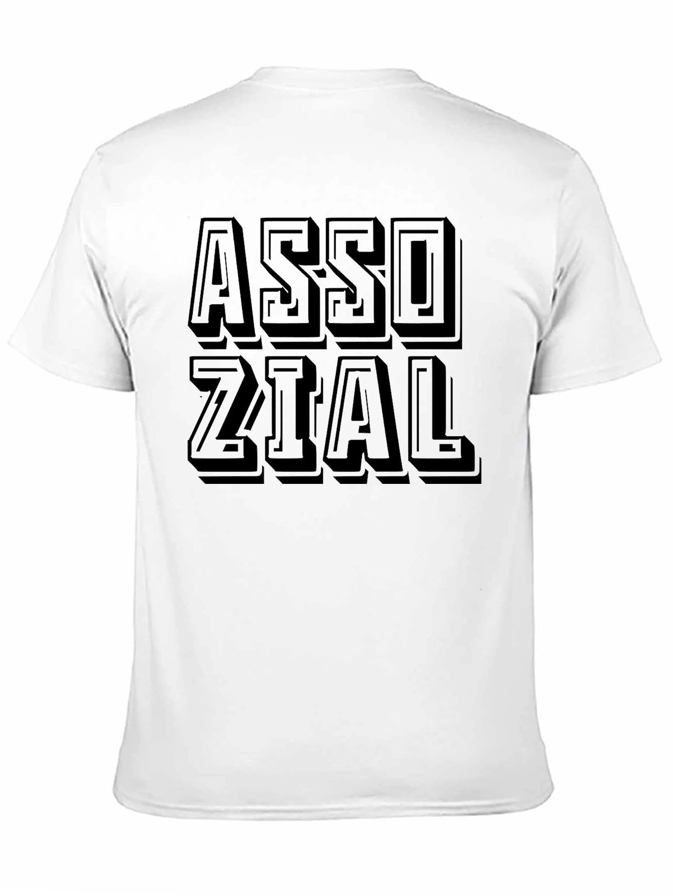Stylish Assozial Graphic Print Black T-Shirt