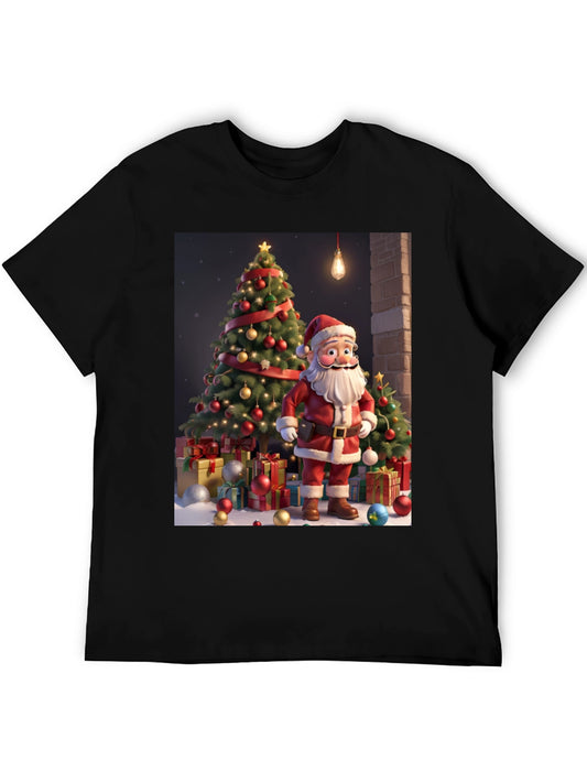 Festive Santa T-Shirt - Christmas Cartoon Design