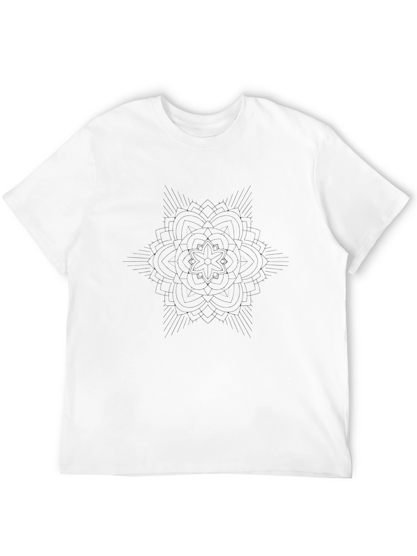 Geometric Mandala Design Black T-Shirt