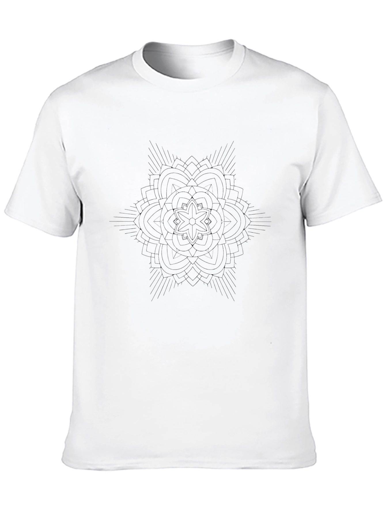 Geometric Mandala Design Black T-Shirt
