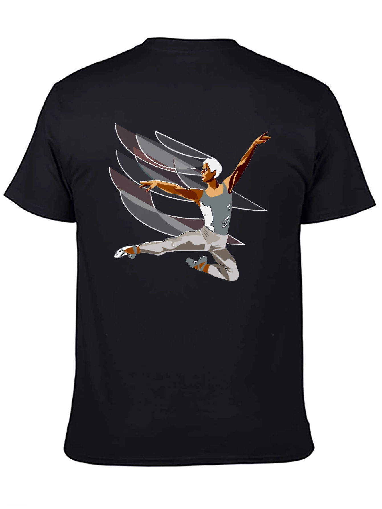 Ballet Dancer Graphic Tee - Black Cotton Blend