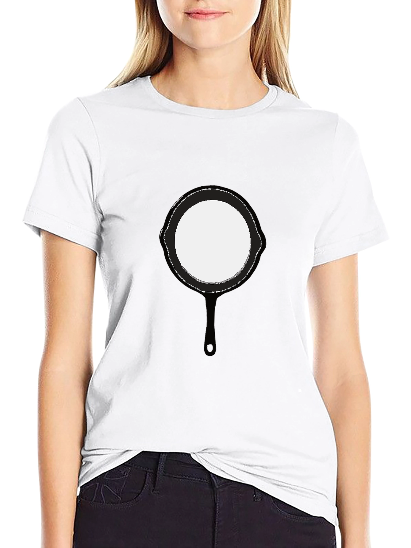 Funny Cast Iron Pan Graphic Black T-Shirt