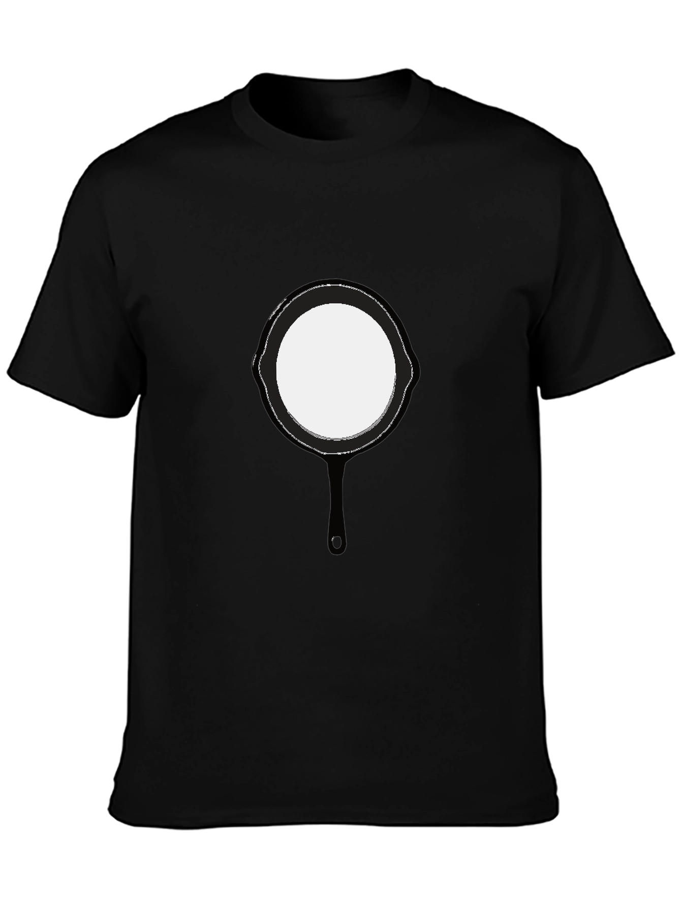 Funny Cast Iron Pan Graphic Black T-Shirt