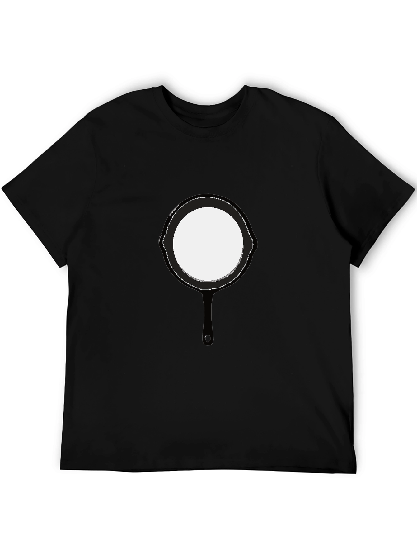 Funny Cast Iron Pan Graphic Black T-Shirt