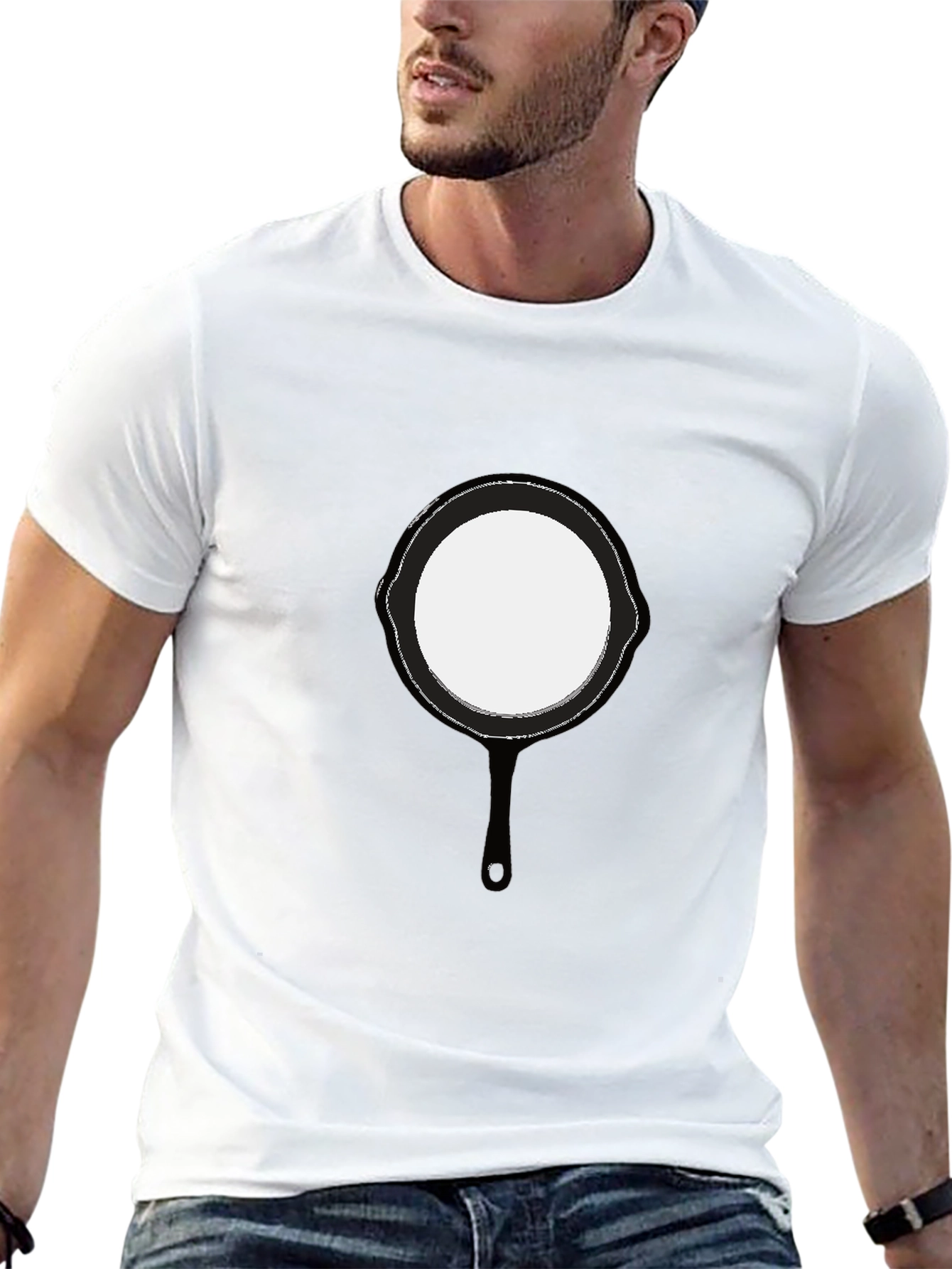 Funny Cast Iron Pan Graphic Black T-Shirt