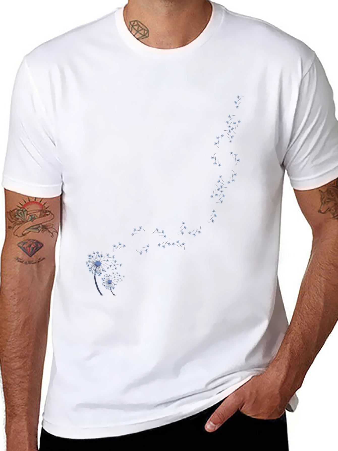 Black Dandelion Tee - Stylish Graphic Print