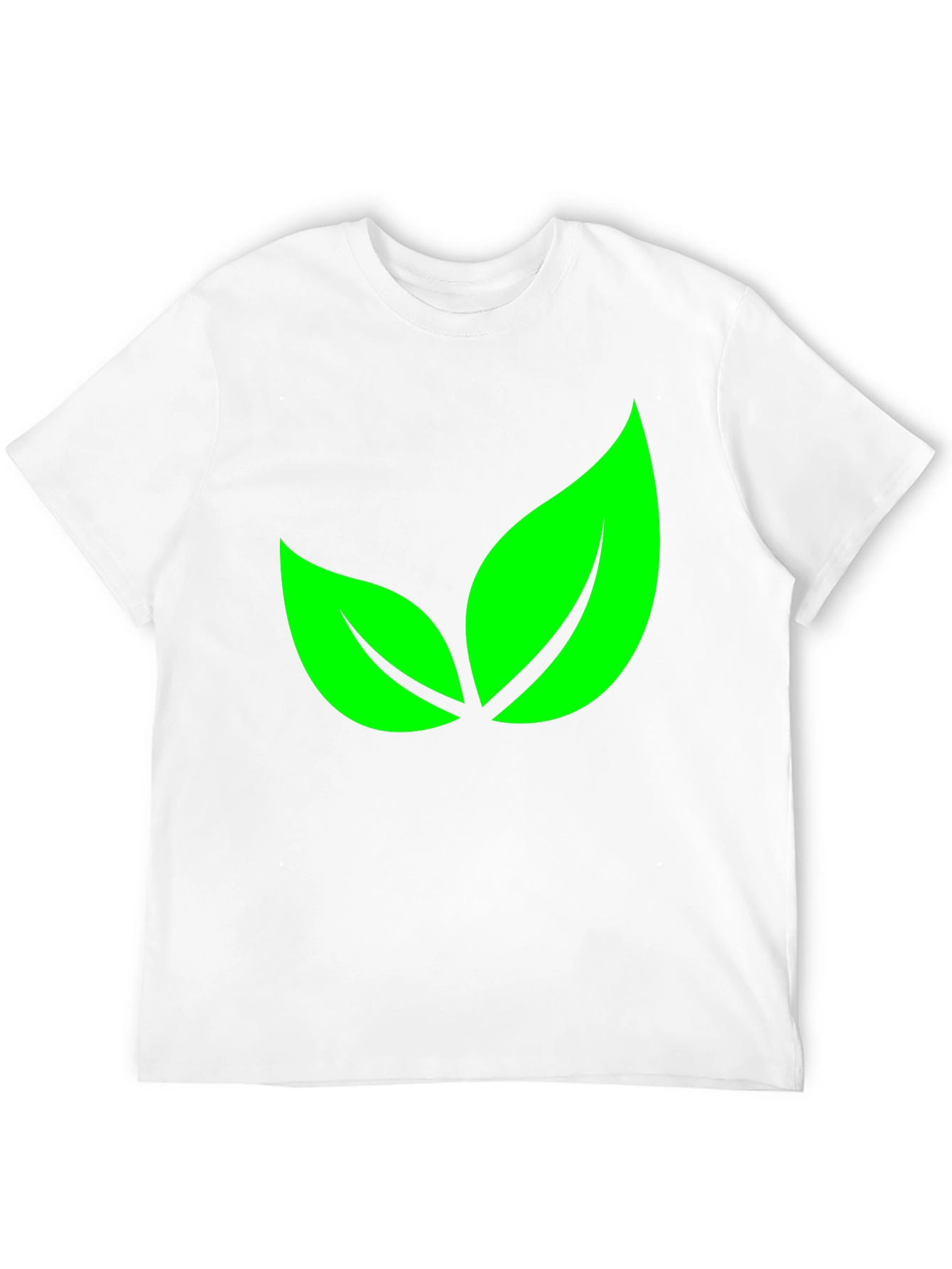 Green Leaves Graphic Black T-Shirt