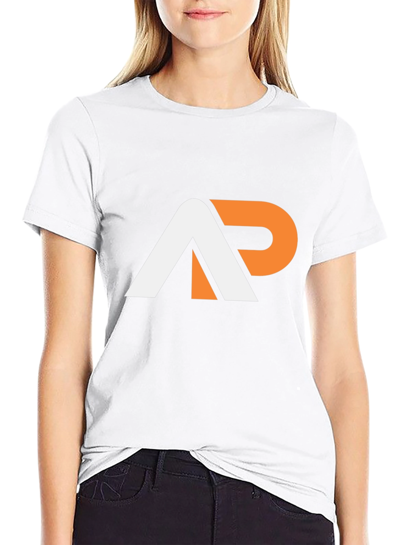 Stylish AP Logo Graphic Tee - Black