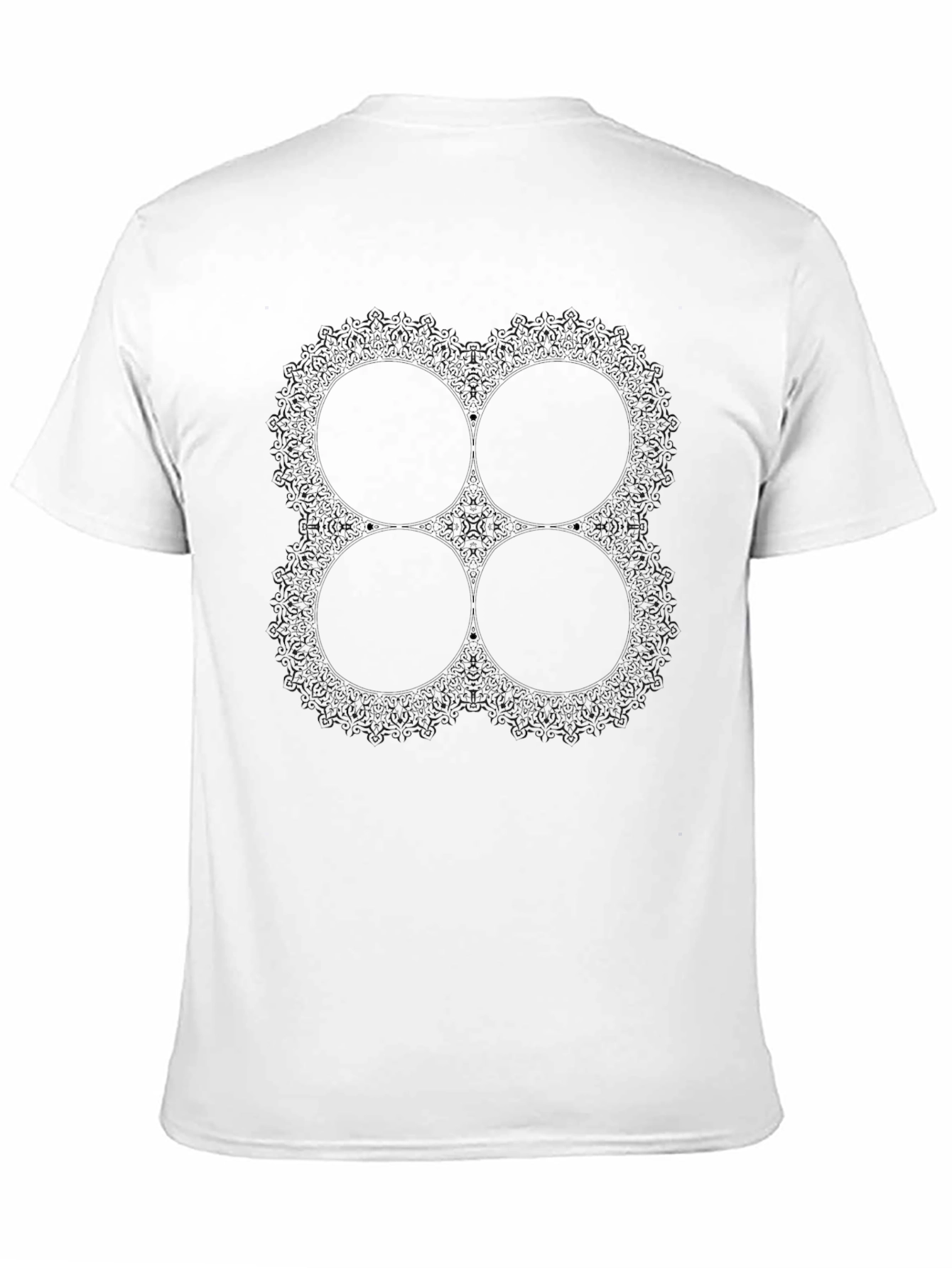 Abstract Mandala Graphic Tee - Black Cotton Blend Shirt