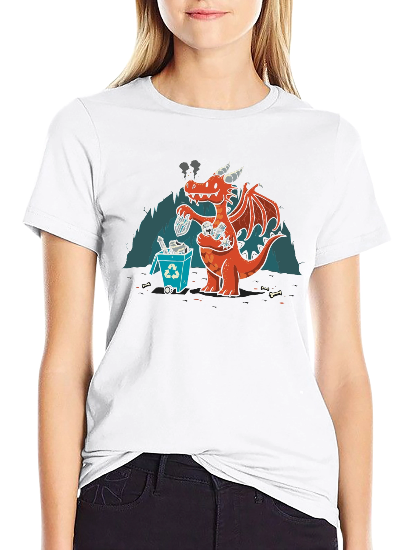 Humorous Dragon Recycling T-Shirt