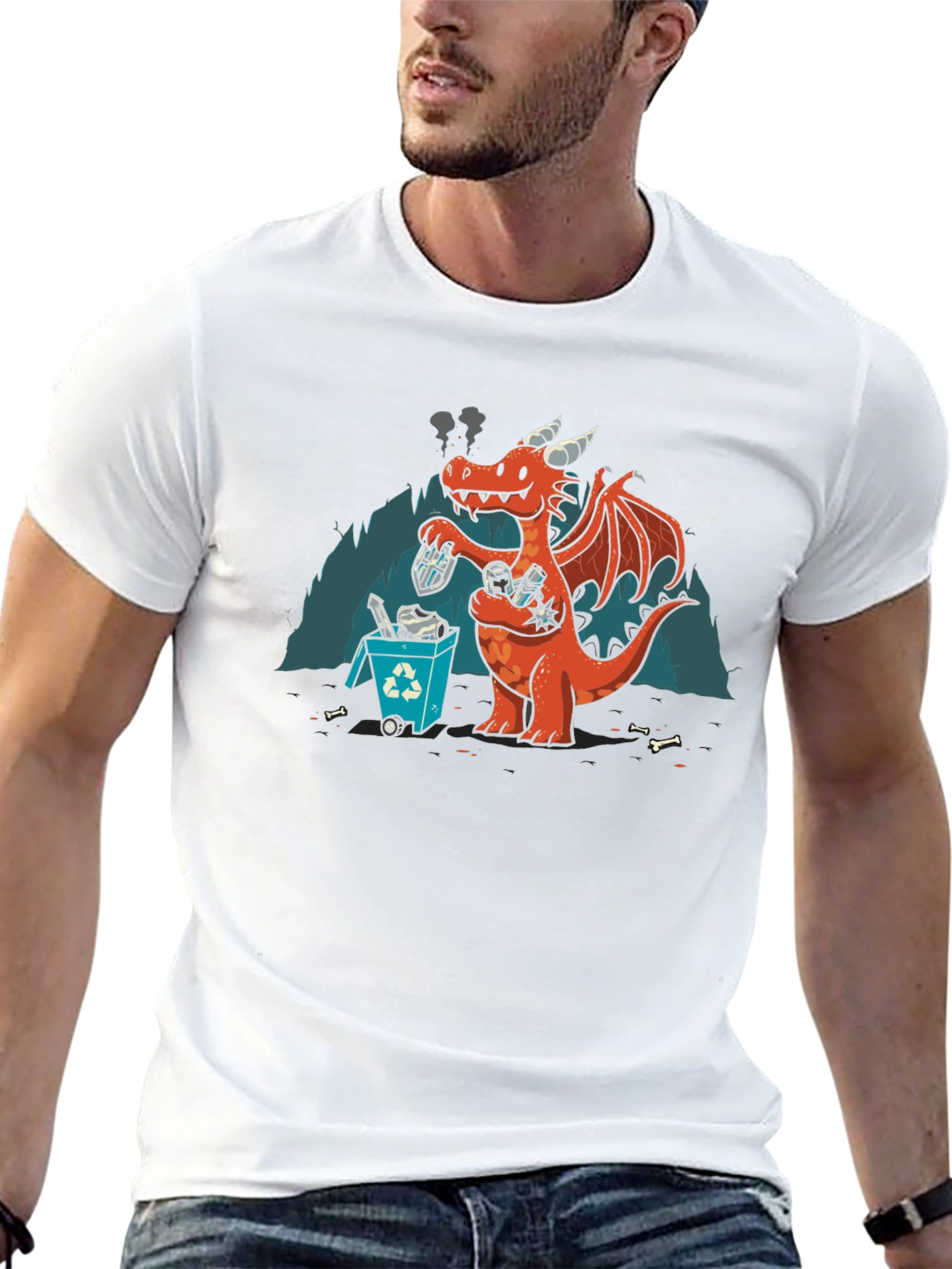 Humorous Dragon Recycling T-Shirt