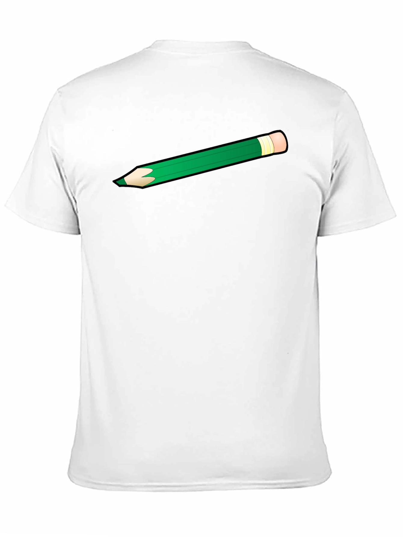 Green Pencil Graphic Black T-Shirt