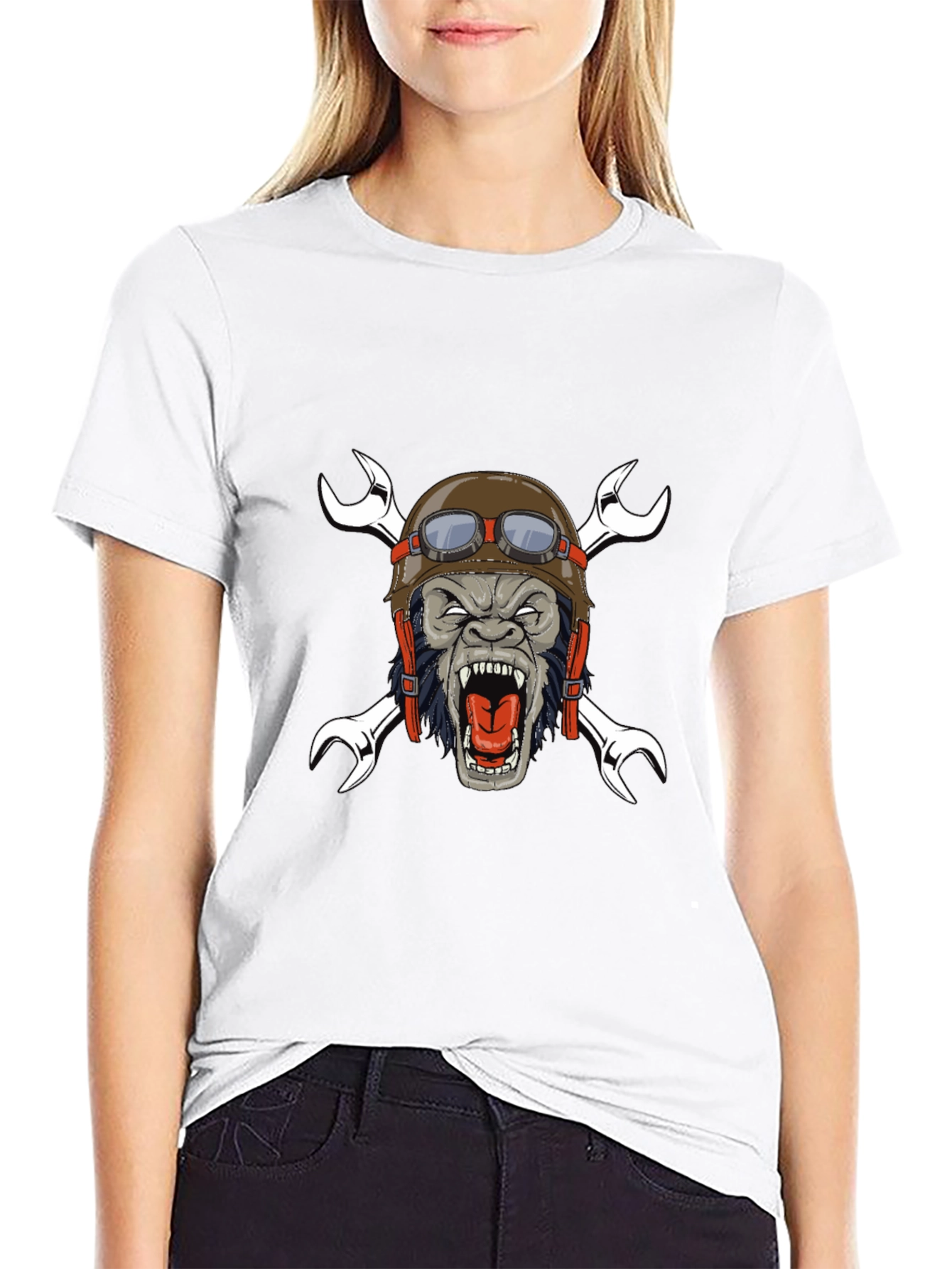 Gorilla Biker T-Shirt - Mechanic Monkey Tee