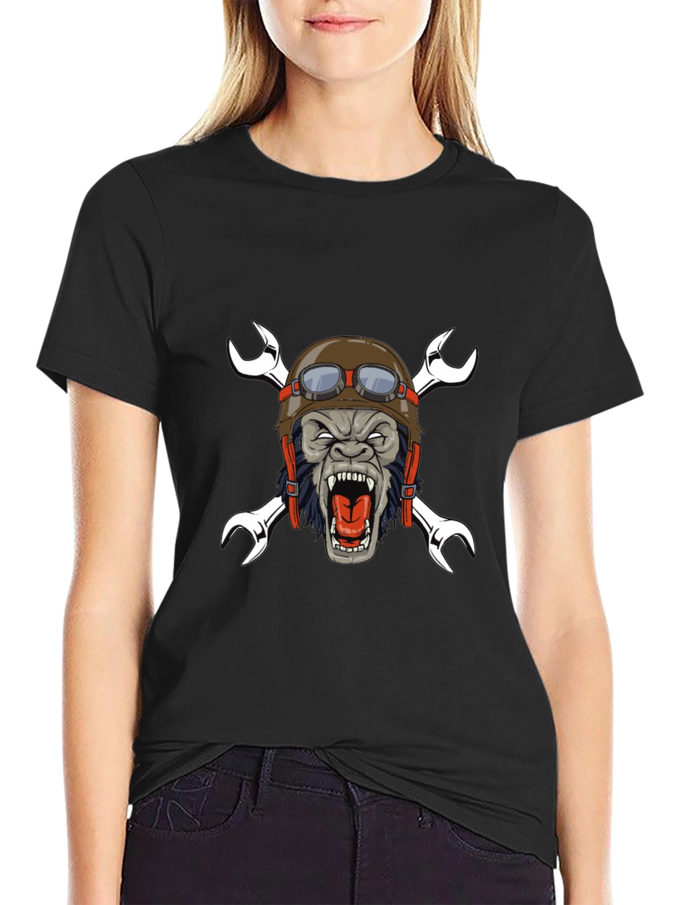 Gorilla Biker T-Shirt - Mechanic Monkey Tee