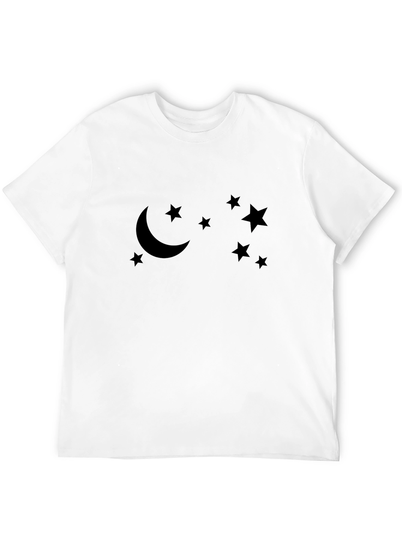 Moon and Stars Graphic Tee - Stylish Black T-Shirt