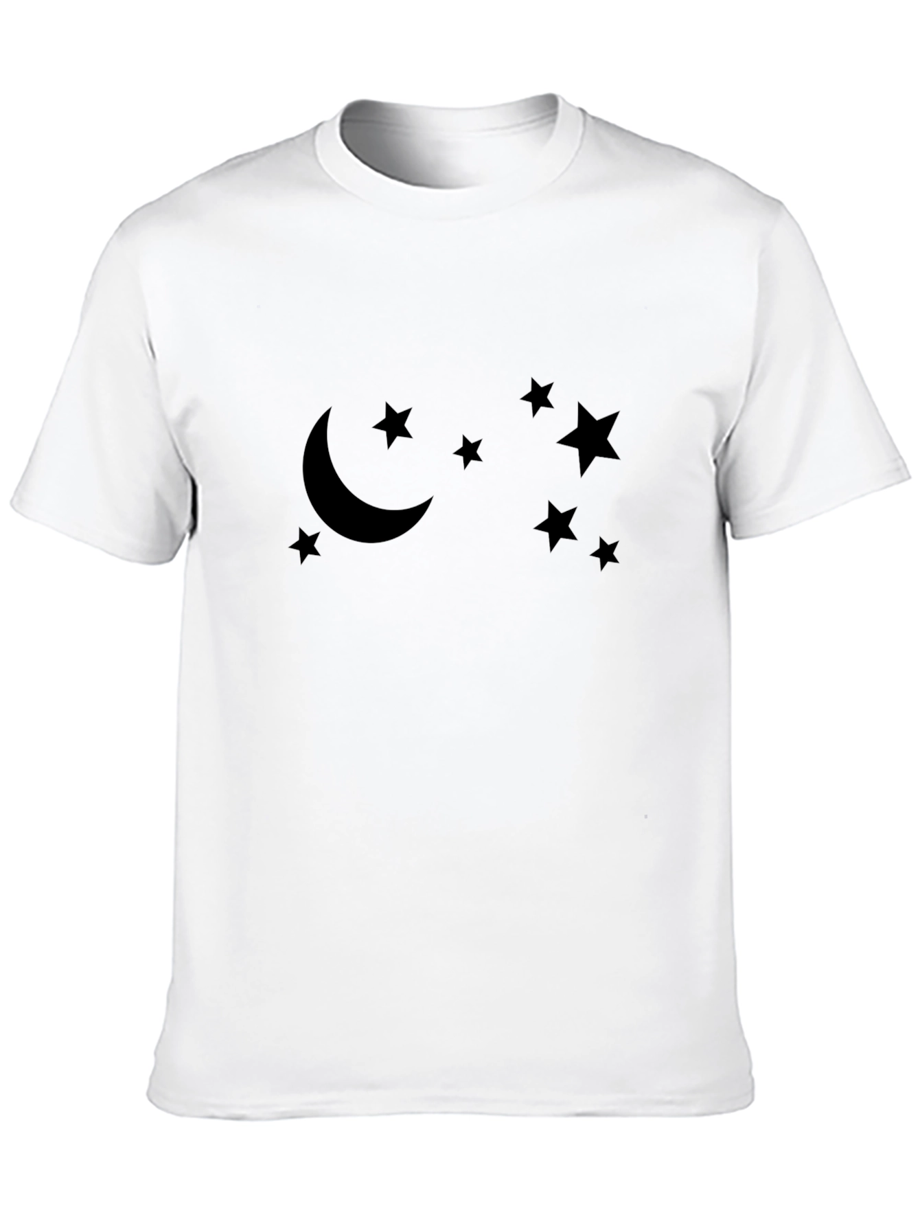 Moon and Stars Graphic Tee - Stylish Black T-Shirt