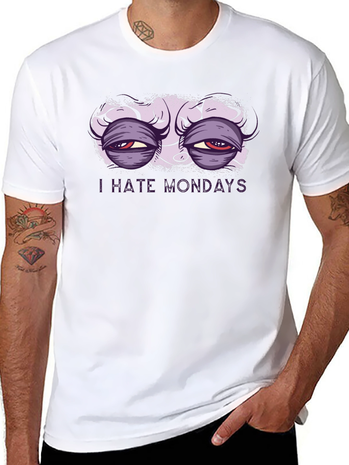 I Hate Mondays Graphic T-Shirt - Black Crew Neck