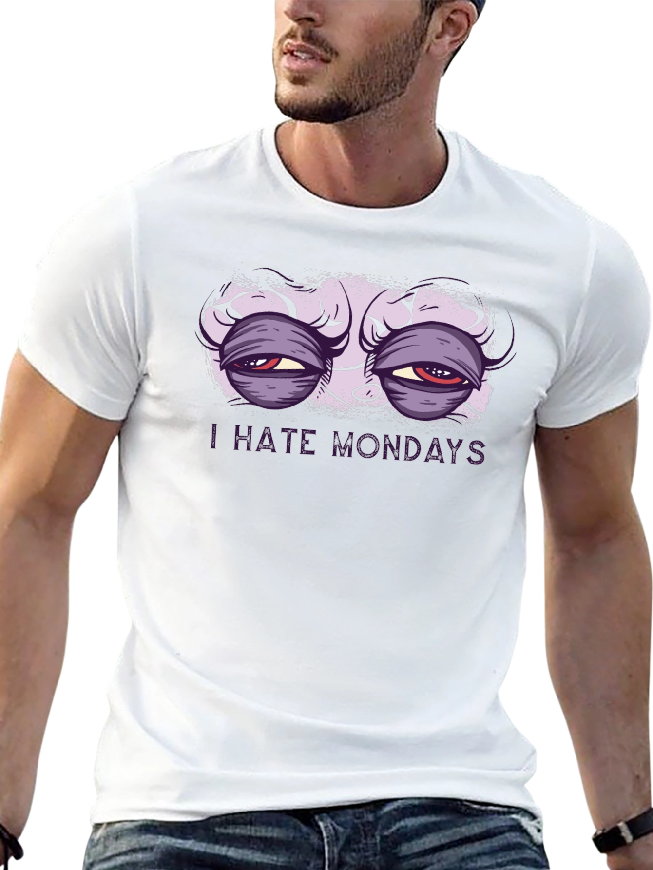 I Hate Mondays Graphic T-Shirt - Black Crew Neck