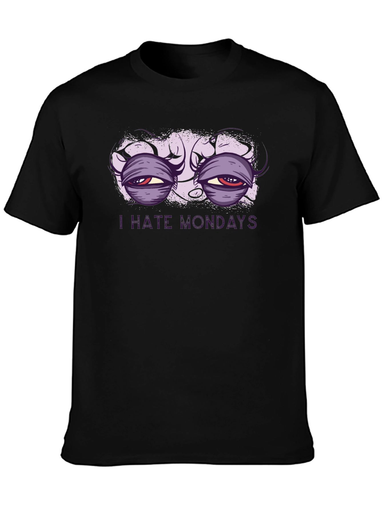 I Hate Mondays Graphic T-Shirt - Black Crew Neck