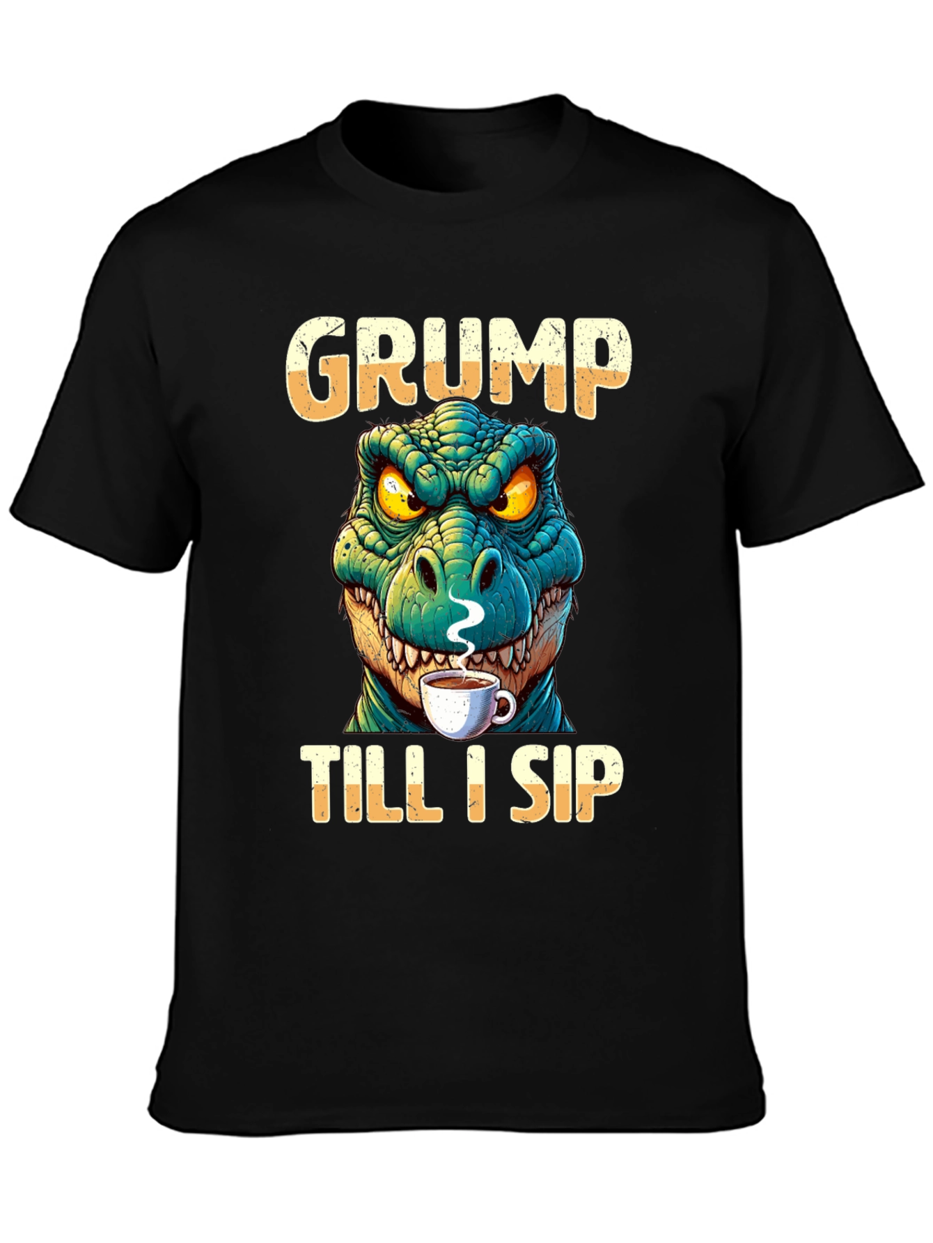 Grumpy Dino Coffee T-Shirt