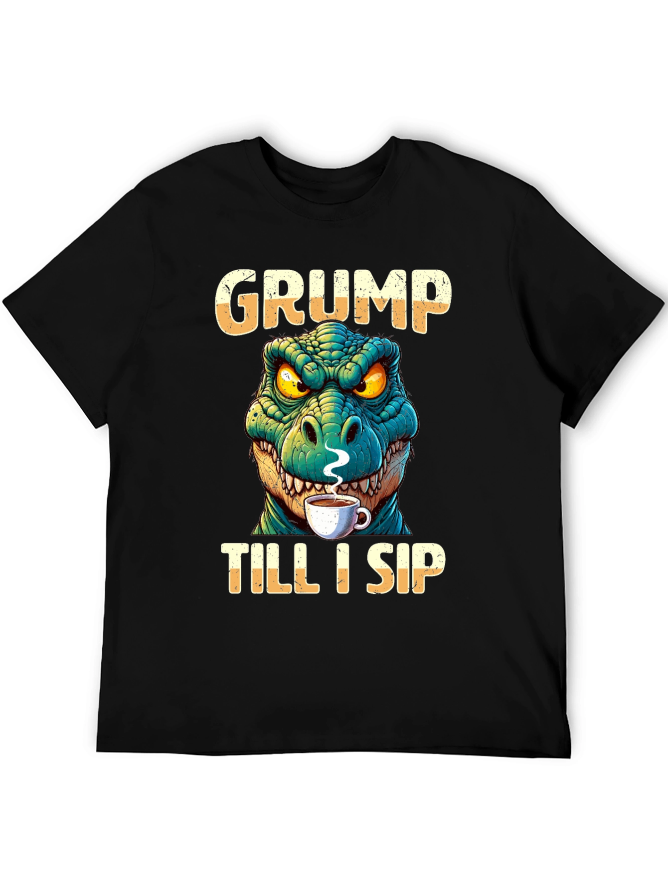 Grumpy Dino Coffee T-Shirt