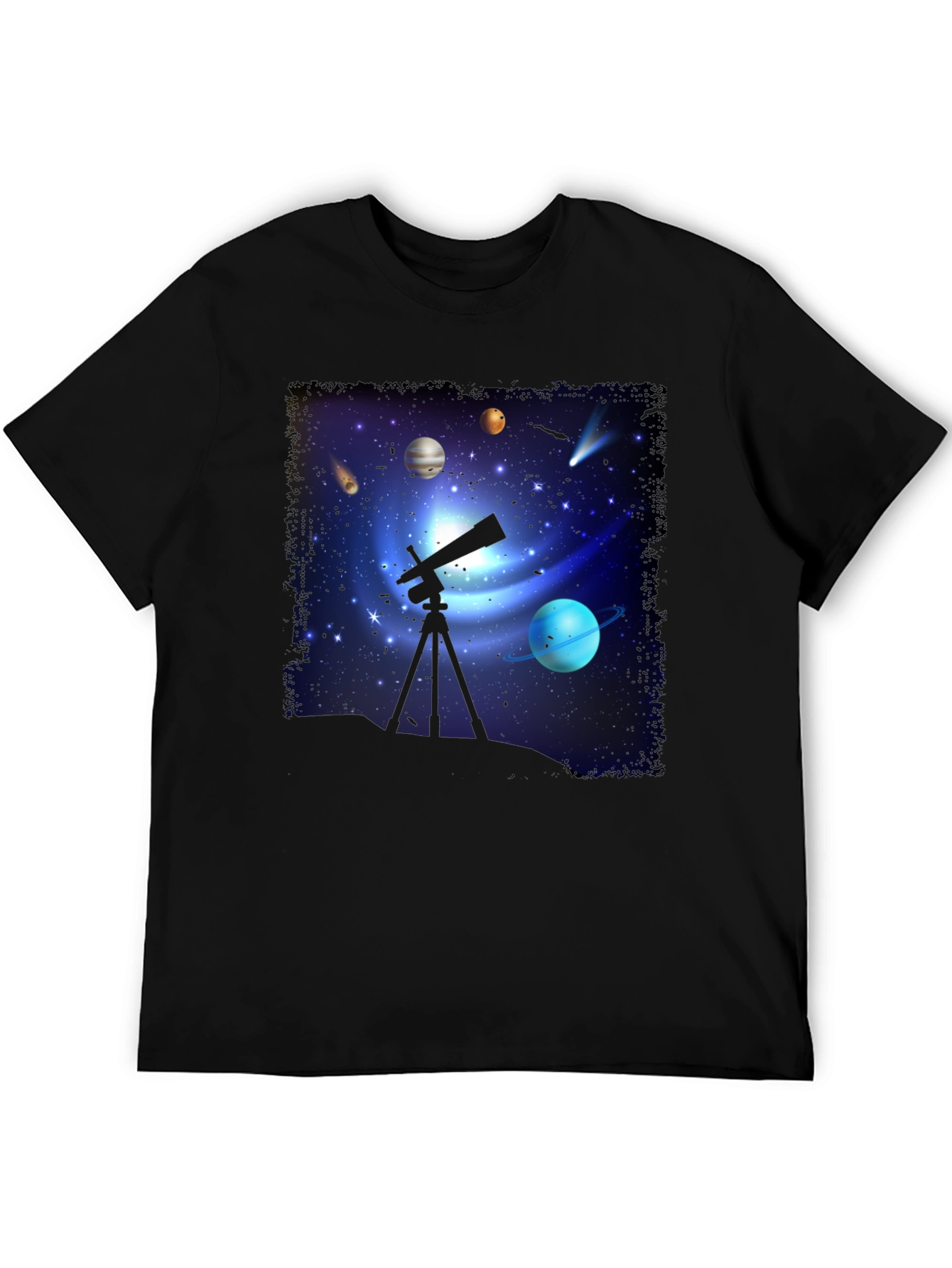 Cosmic Observer Tee: Space Telescope Graphic T-Shirt