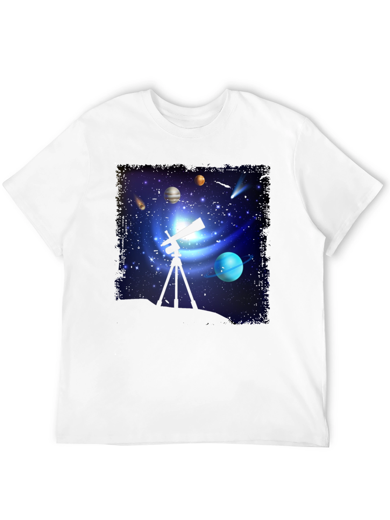 Cosmic Observer Tee: Space Telescope Graphic T-Shirt