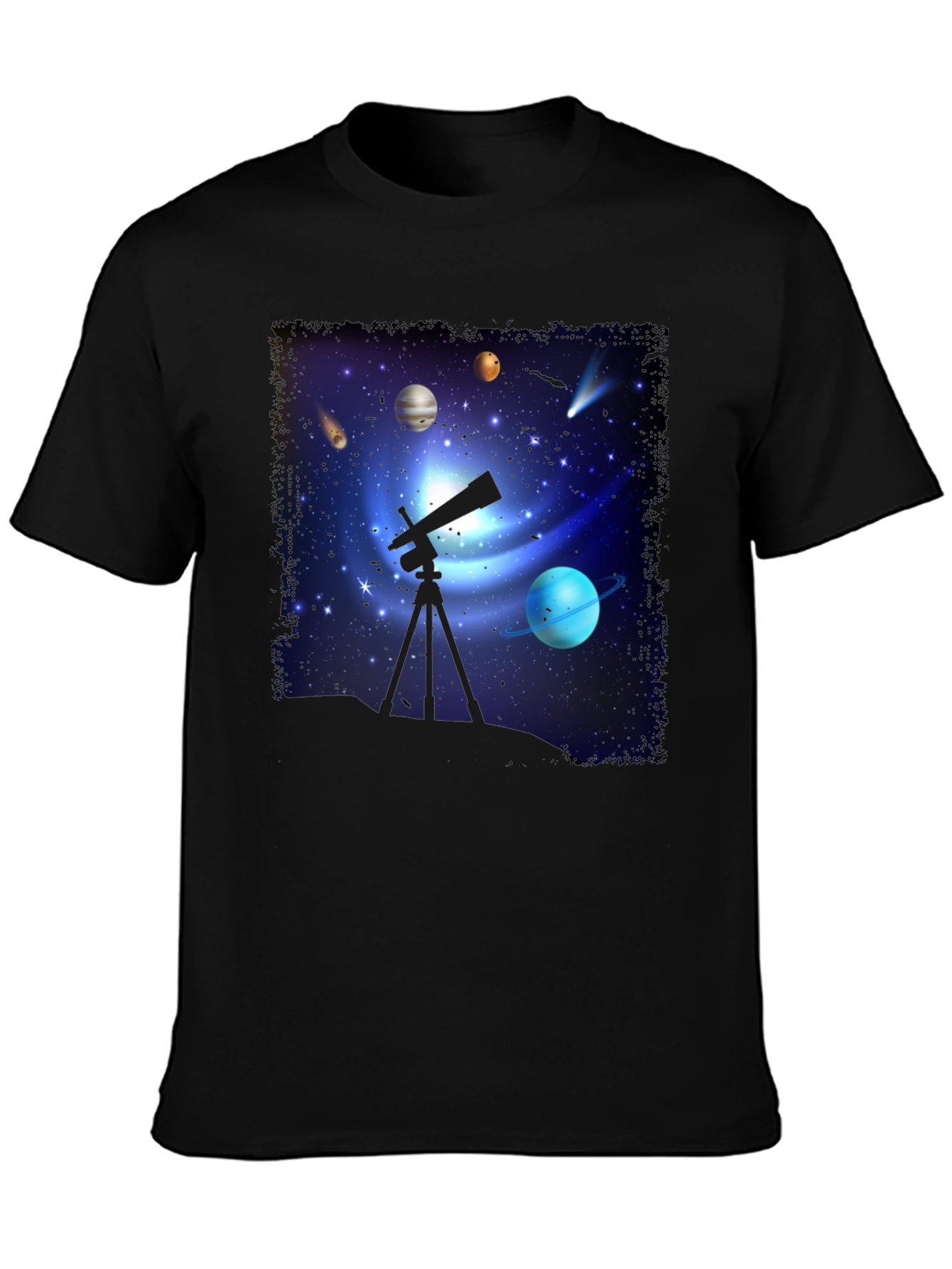 Cosmic Observer Tee: Space Telescope Graphic T-Shirt