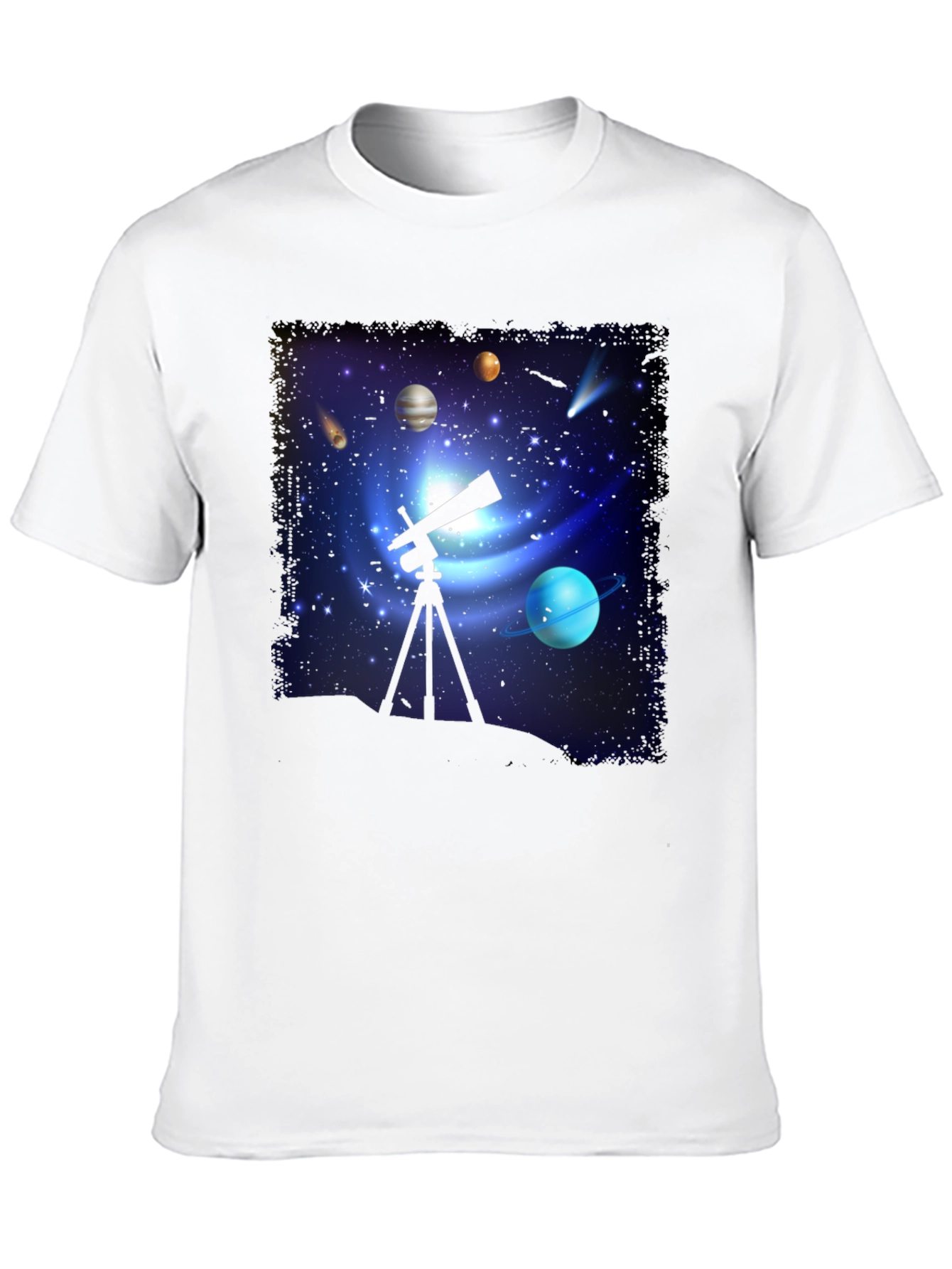 Cosmic Observer Tee: Space Telescope Graphic T-Shirt
